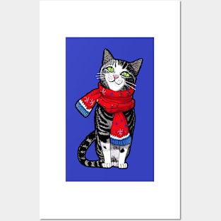 Cat in a scarf Posters and Art